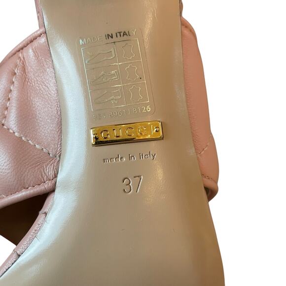 Gucci GG Marmont Quilted Pink Leather Thong Sandals Women Size 37.5 / US 7.5 New - Picture 16 of 16